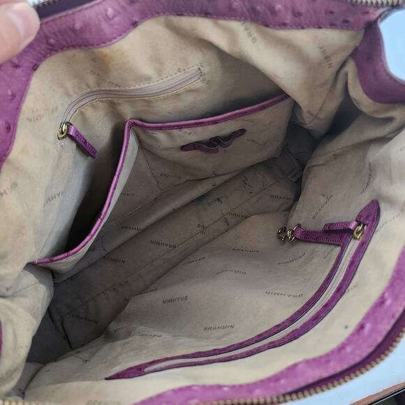 Brahmin Tori Tote Fig Normandy purple ostrich leather - Picture 9 of 12